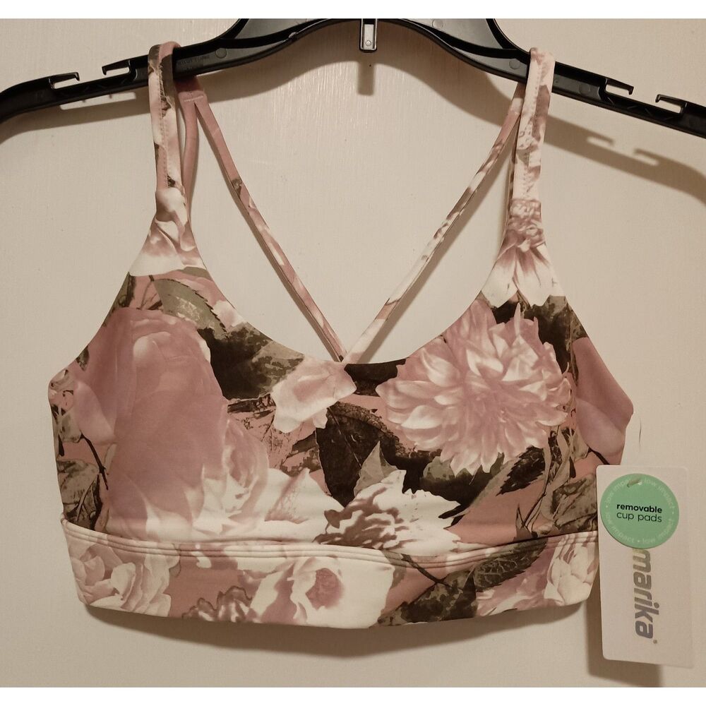 Marika Strappy Multi Pink Sports Bra, NWT, Low Impact, Size XS